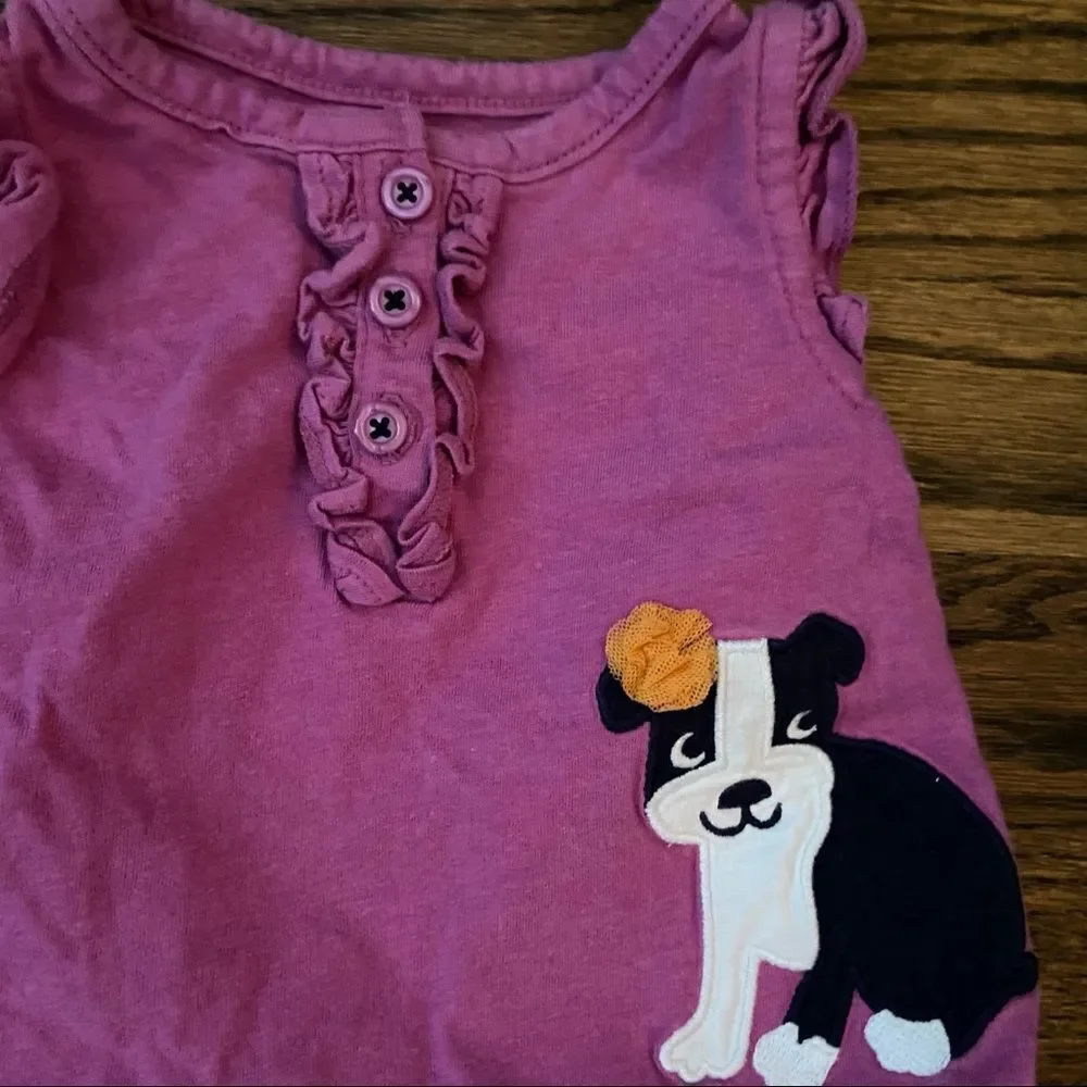 🍭4/$20 Carter’s sleeveless ruffle dog shirt - 6-9 months